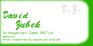 david zubek business card